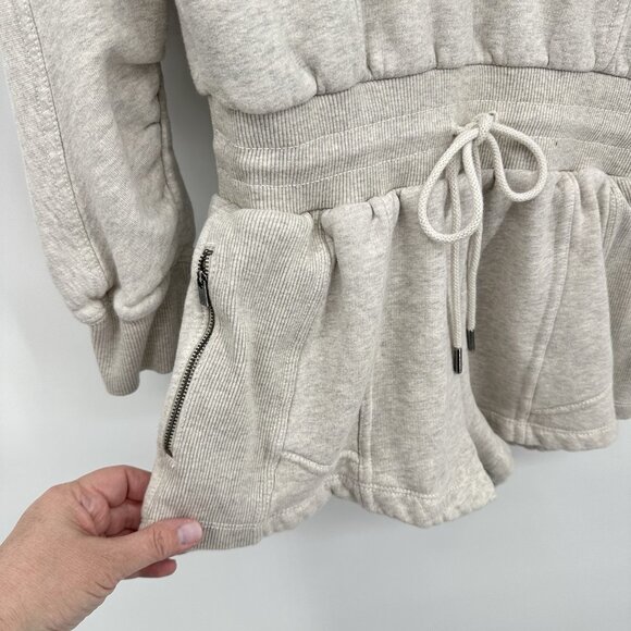 FREE PEOPLE MOVEMENT intercept romper sweats shorts drawstring waist gray S - Picture 7 of 12